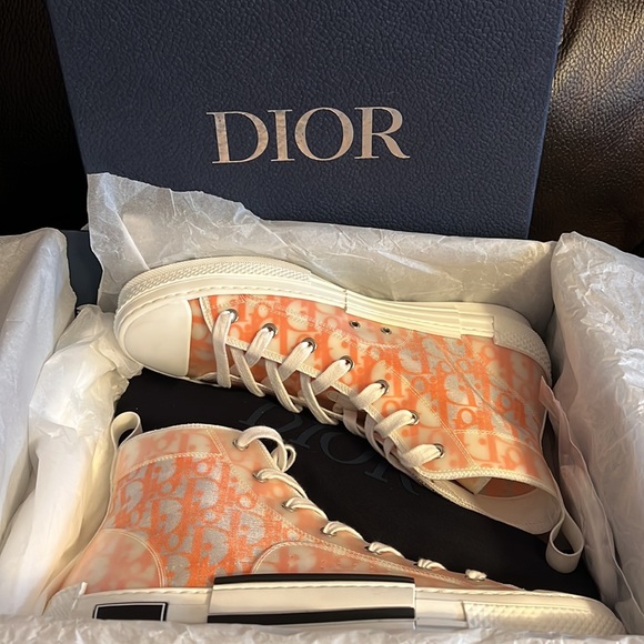 Dior men’s limited edition oblique logo monogram B23 high top sneakers NEW - Picture 12 of 12
